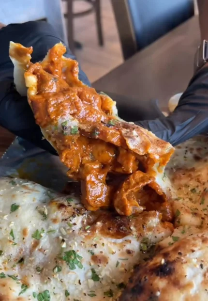 Stuffed Butter Chicken Naan