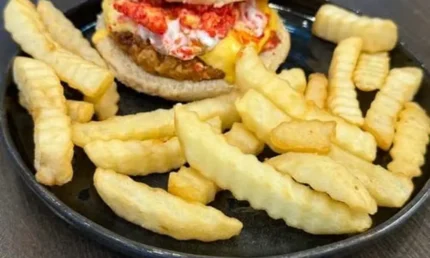 Spicy Chicken Sandwich served w/ fries